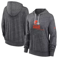 Women's Nike Heathered Charcoal Cleveland Browns Team Spirit Gym Vintage Pullover Hoodie
