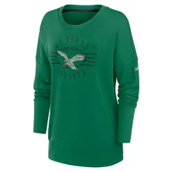 Women's Nike Kelly Green Philadelphia Eagles Rewind Playback Icon Performance Pullover Sweatshirt -Nike Clothing store 6026674 ALT2