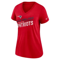 Women's Nike Red New England Patriots Slant Logo Tri-Blend V-Neck T-Shirt -Nike Clothing store 6026703 ALT2