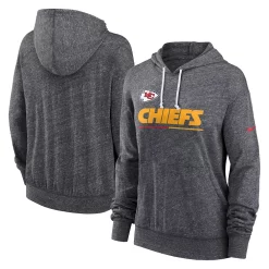 Women's Nike Heathered Charcoal Kansas City Chiefs Team Spirit Gym Vintage Performance Pullover Hoodie