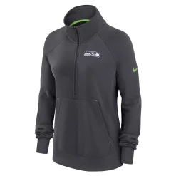 Women's Nike Charcoal Seattle Seahawks Premium Raglan Performance Half-Zip Sweatshirt -Nike Clothing store 6026949 ALT2