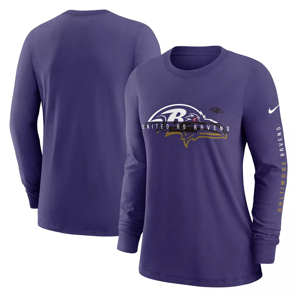 Women's Nike Purple Baltimore Ravens Prime Split Long Sleeve T-Shirt 2 Women's Nike Purple Baltimore Ravens Prime Split Long Sleeve T-Shirt - Image 2