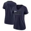 Women's Nike Heathered College Navy Seattle Seahawks Lock Up Tri-Blend V-Neck T-Shirt