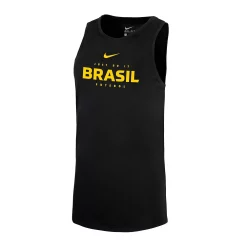 Women's Nike Black Brazil National Team Lockup Tomboy Performance Tank Top