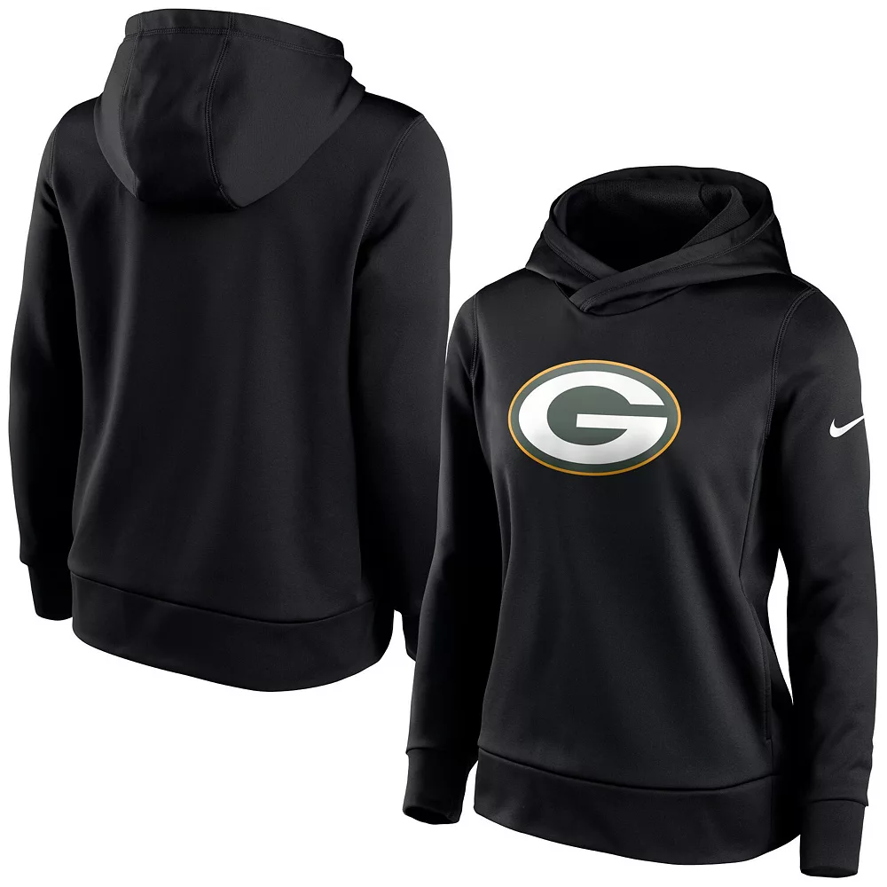 Women's Nike Black Green Bay Packers Performance Pullover Hoodie 1 Women's Nike Black Green Bay Packers Performance Pullover Hoodie