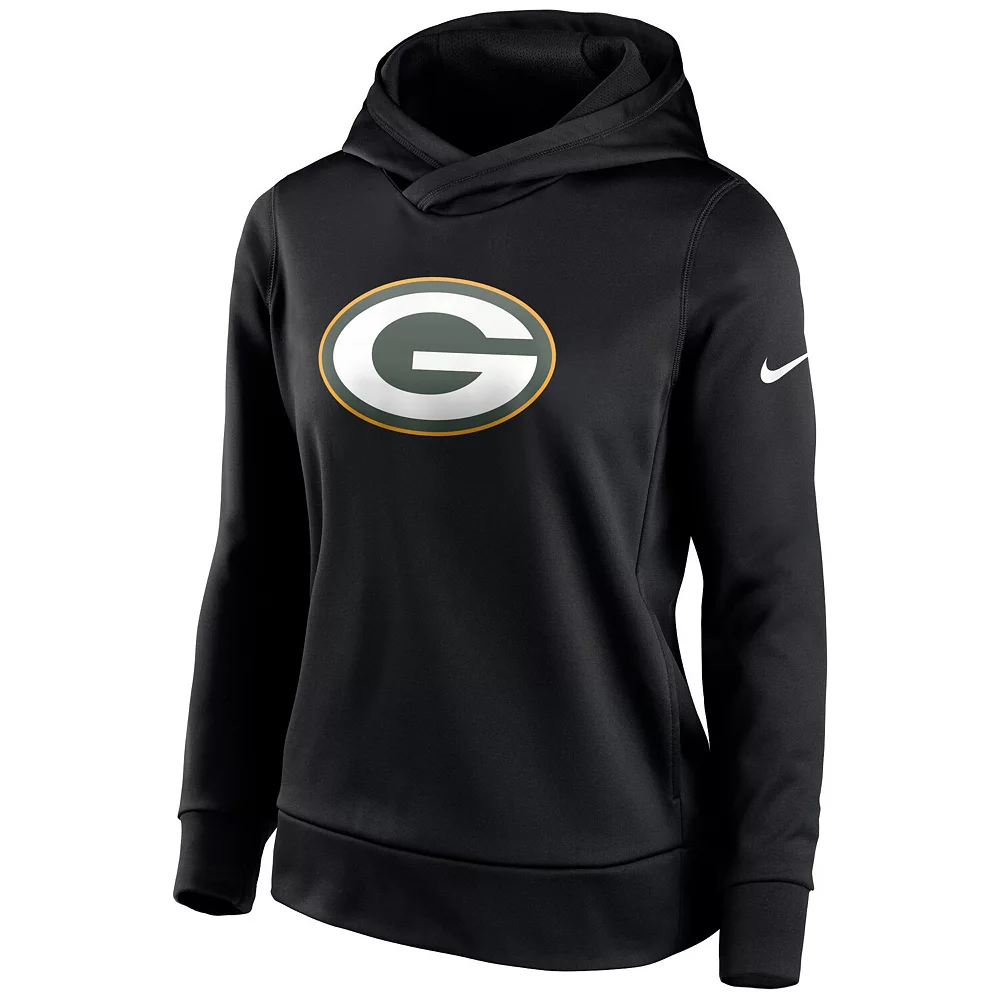Women's Nike Black Green Bay Packers Performance Pullover Hoodie 3 Women's Nike Black Green Bay Packers Performance Pullover Hoodie - Image 3