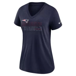 Women's Nike Heathered Navy New England Patriots Lock Up Tri-Blend V-Neck T-Shirt -Nike Clothing store 6027332 ALT2