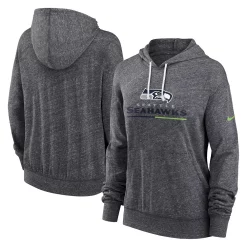 Women's Nike Heathered Charcoal Seattle Seahawks Team Spirit Gym Vintage Performance Pullover Hoodie