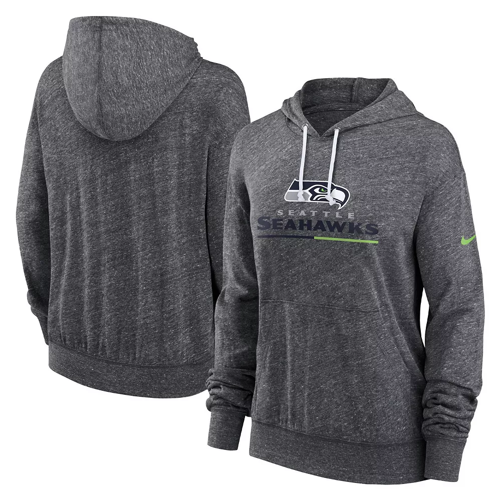 Women's Nike Heathered Charcoal Seattle Seahawks Team Spirit Gym Vintage Performance Pullover Hoodie 1 Women's Nike Heathered Charcoal Seattle Seahawks Team Spirit Gym Vintage Performance Pullover Hoodie