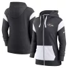 Women's Nike Heathered Black/Heathered White Baltimore Ravens Monaco Full-Zip Hoodie