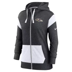 Women's Nike Heathered Black/Heathered White Baltimore Ravens Monaco Full-Zip Hoodie 5 Women's Nike Heathered Black/Heathered White Baltimore Ravens Monaco Full-Zip Hoodie -Nike Clothing store 6027374 ALT2