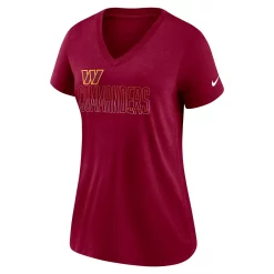 Women's Nike Heathered Burgundy Washington Commanders Lock Up Tri-Blend V-Neck T-Shirt -Nike Clothing store 6027390 ALT2