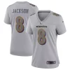 Women's Nike Lamar Jackson Gray Baltimore Ravens Atmosphere Fashion Game Jersey