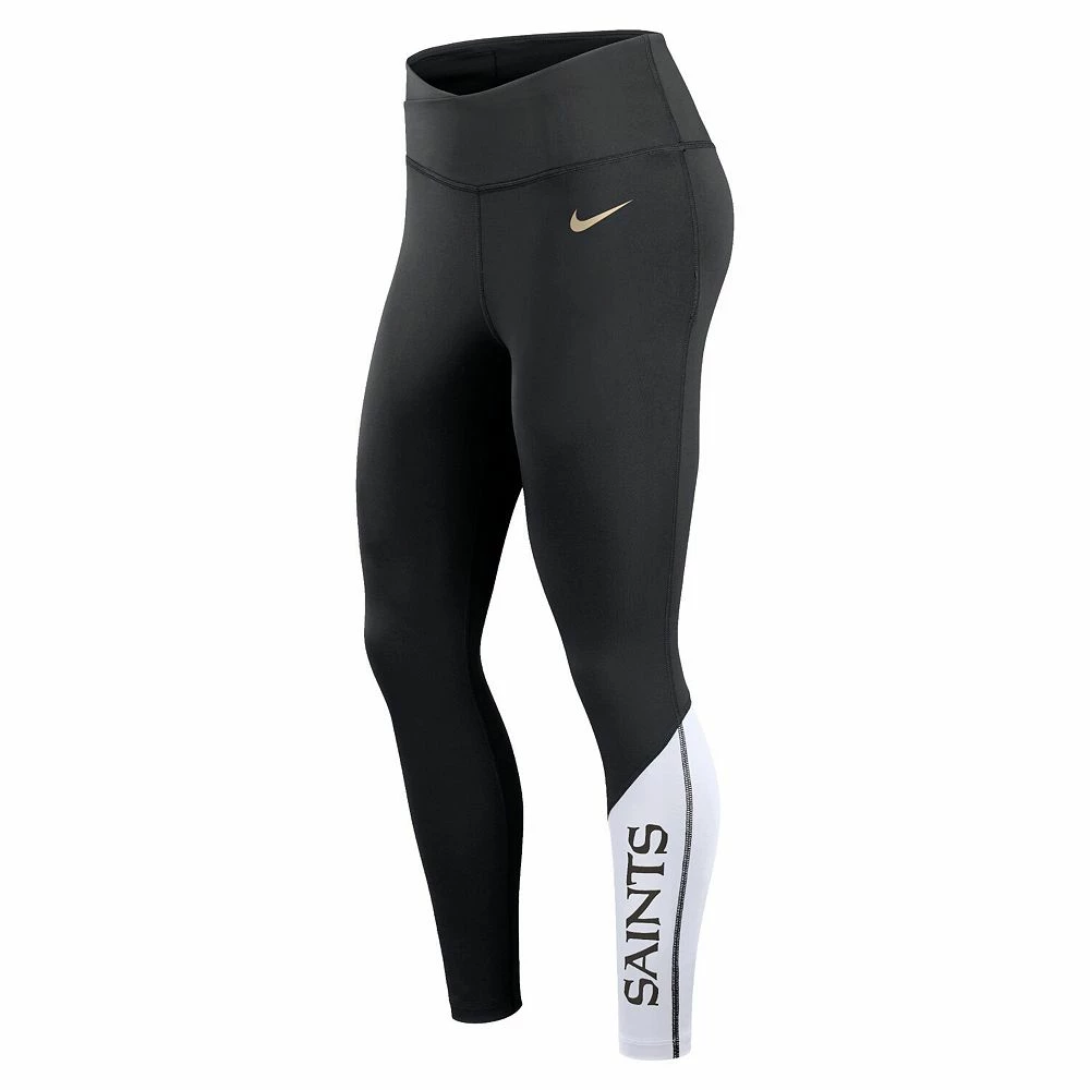 Women's Nike Black/White New Orleans Saints 7/8 Performance Leggings 3 Women's Nike Black/White New Orleans Saints 7/8 Performance Leggings - Image 3