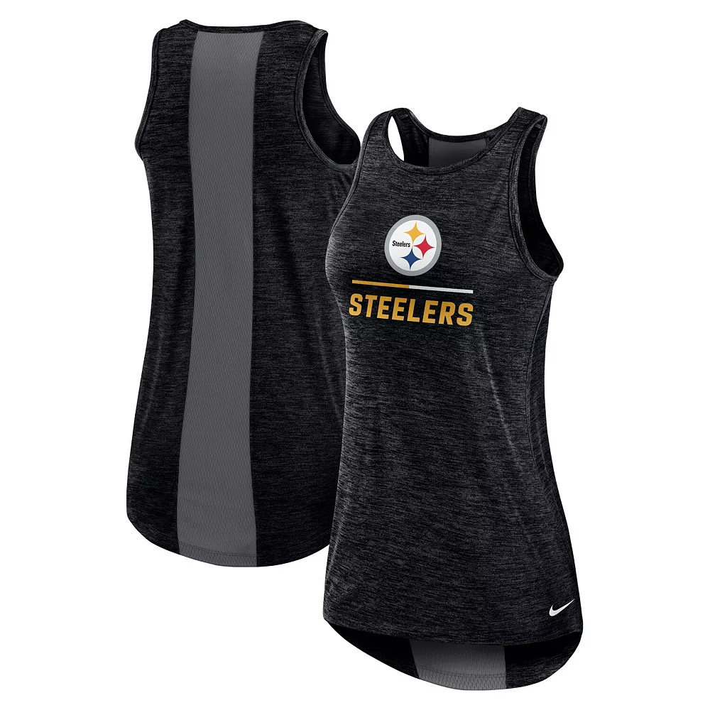 Women's Nike Black Pittsburgh Steelers High Neck Performance Tank Top 1 Women's Nike Black Pittsburgh Steelers High Neck Performance Tank Top
