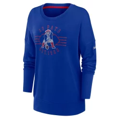 Women's Nike Royal New England Patriots Rewind Playback Icon Performance Pullover Sweatshirt -Nike Clothing store 6027676 ALT2