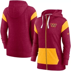Women's Nike Burgundy/Gold Washington Commanders Monaco Full-Zip Hoodie