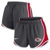 Women's Nike Charcoal Kansas City Chiefs Logo Performance Tempo Shorts
