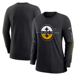 Women's Nike Black Pittsburgh Steelers Prime Split Long Sleeve T-Shirt