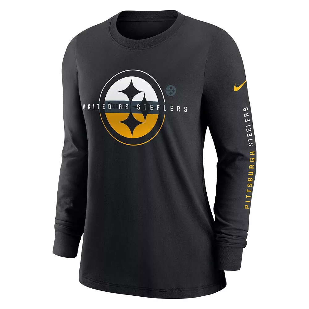 Women's Nike Black Pittsburgh Steelers Prime Split Long Sleeve T-Shirt 3 Women's Nike Black Pittsburgh Steelers Prime Split Long Sleeve T-Shirt - Image 3