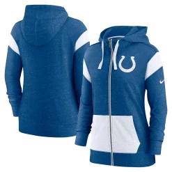 Women's Nike Heathered Royal/Heathered White Indianapolis Colts Monaco Full-Zip Hoodie