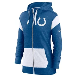Women's Nike Heathered Royal/Heathered White Indianapolis Colts Monaco Full-Zip Hoodie -Nike Clothing store 6028032 ALT2