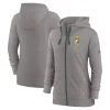 Women's Nike Heather Charcoal Green Bay Packers Gym Vintage Full-Zip Hoodie