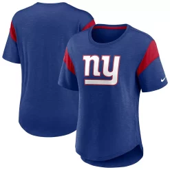 Women's Nike Heathered Royal New York Giants Primary Logo Slub Fashion Top