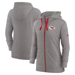 Women's Nike Heather Charcoal Kansas City Chiefs Gym Vintage Full-Zip Hoodie