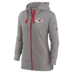 Women's Nike Heather Charcoal Kansas City Chiefs Gym Vintage Full-Zip Hoodie -Nike Clothing store 6028552 ALT2