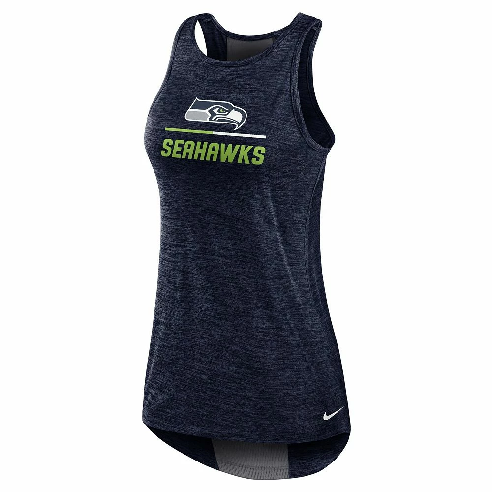 Women's Nike College Navy Seattle Seahawks High Neck Performance Tank Top 3 Women's Nike College Navy Seattle Seahawks High Neck Performance Tank Top - Image 3