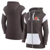 Women's Nike Heathered Brown/Heathered White Cleveland Browns Monaco Full-Zip Hoodie