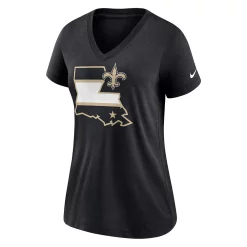 Women's Nike Black New Orleans Saints Hometown Collection Tri-Blend V-Neck T-Shirt -Nike Clothing store 6028954 ALT2