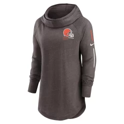 Women's Nike Heathered Brown Cleveland Browns Minimal Statement Raglan Funnel Neck Pullover Hoodie 5 Women's Nike Heathered Brown Cleveland Browns Minimal Statement Raglan Funnel Neck Pullover Hoodie -Nike Clothing store 6029026 ALT2