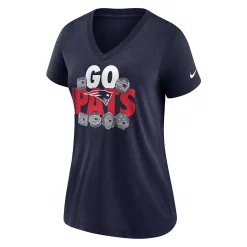 Women's Nike Navy New England Patriots Hometown Collection Tri-Blend V-Neck T-Shirt -Nike Clothing store 6029158 ALT2