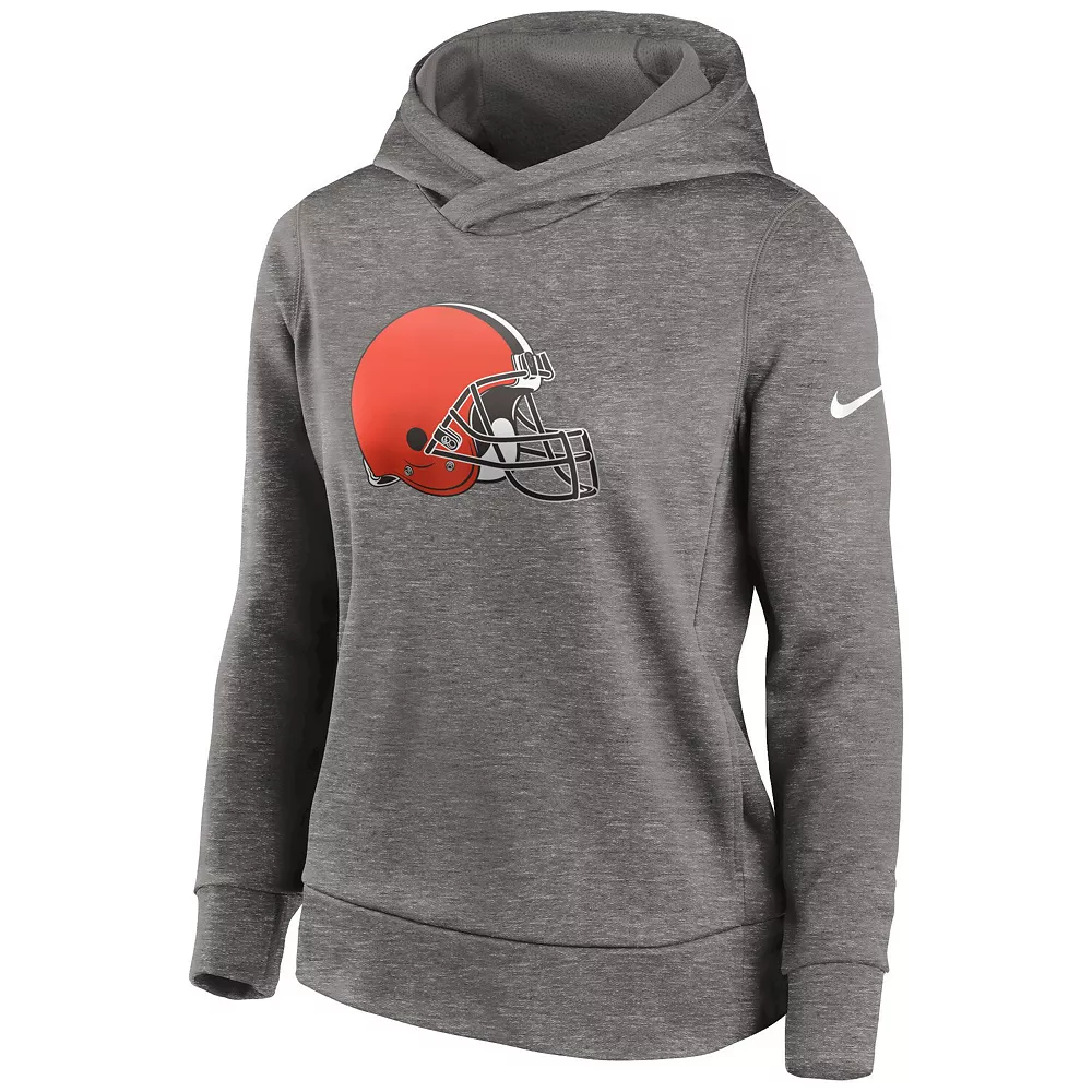 Women's Nike Heathered Charcoal Cleveland Browns Performance Pullover Hoodie 3 Women's Nike Heathered Charcoal Cleveland Browns Performance Pullover Hoodie - Image 3