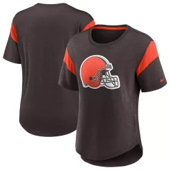 Women's Nike Brown Cleveland Browns Primary Logo Slub Fashion Top