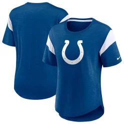 Women's Nike Heathered Royal Indianapolis Colts Primary Logo Slub Fashion Top