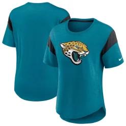 Women's Nike Teal Jacksonville Jaguars Primary Logo Slub Fashion Top