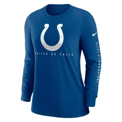 Women's Nike Royal Indianapolis Colts Prime Split Long Sleeve T-Shirt -Nike Clothing store 6083464 ALT2
