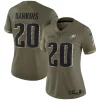 Women's Nike Brian Dawkins Olive Philadelphia Eagles 2022 Salute To Service Retired Player Limited Jersey