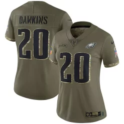 Women's Nike Brian Dawkins Olive Philadelphia Eagles 2022 Salute To Service Retired Player Limited Jersey