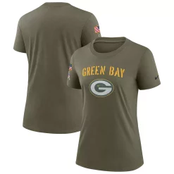 Women's Nike Olive Green Bay Packers 2022 Salute To Service Legend T-Shirt