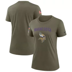 Women's Nike Olive Minnesota Vikings 2022 Salute To Service Legend T-Shirt