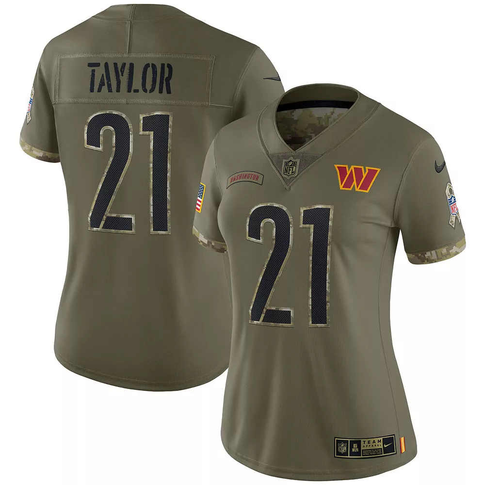 Women's Nike Sean Taylor Olive Washington Commanders 2022 Salute To Service Retired Player Limited Jersey 1 Women's Nike Sean Taylor Olive Washington Commanders 2022 Salute To Service Retired Player Limited Jersey