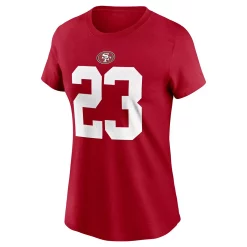 Women's Nike Christian McCaffrey Scarlet San Francisco 49ers Player Name & Number T-Shirt 5 Women's Nike Christian McCaffrey Scarlet San Francisco 49ers Player Name & Number T-Shirt -Nike Clothing store 6111954 ALT2