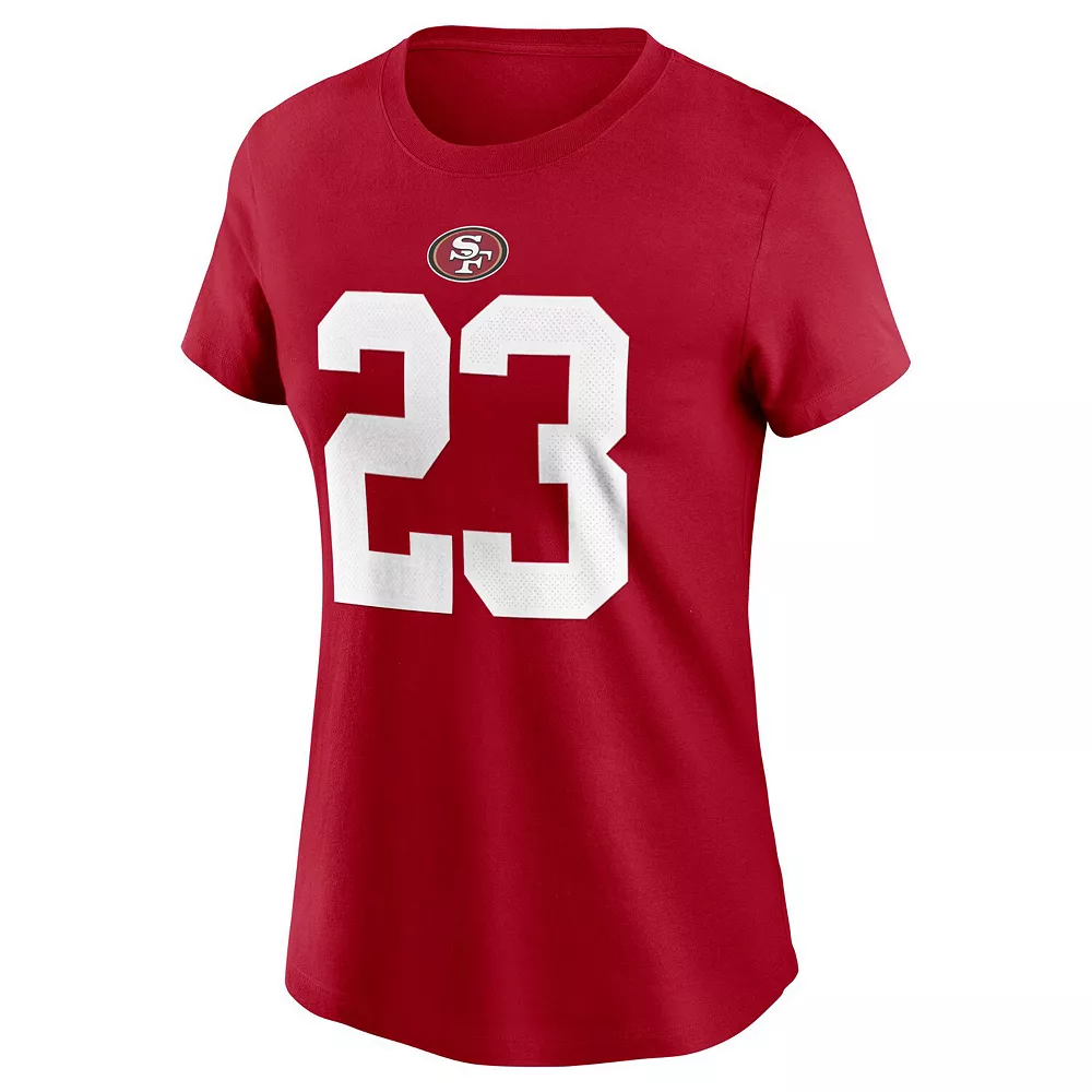 Women's Nike Christian McCaffrey Scarlet San Francisco 49ers Player Name & Number T-Shirt 3 Women's Nike Christian McCaffrey Scarlet San Francisco 49ers Player Name & Number T-Shirt - Image 3