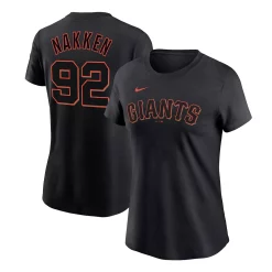 Women's Nike Alyssa Nakken Black San Francisco Giants Name & Number T-Shirt