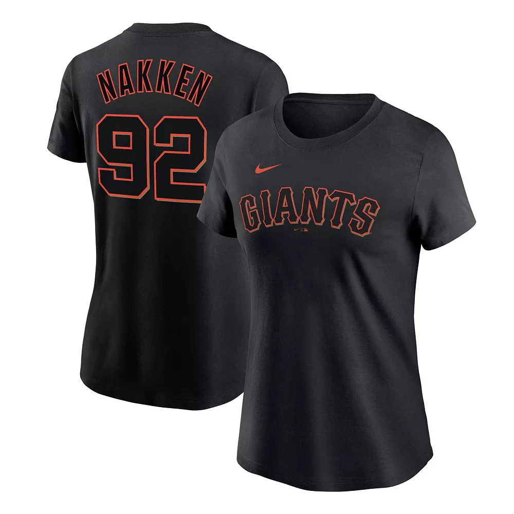 Women's Nike Alyssa Nakken Black San Francisco Giants Name & Number T-Shirt 1 Women's Nike Alyssa Nakken Black San Francisco Giants Name & Number T-Shirt
