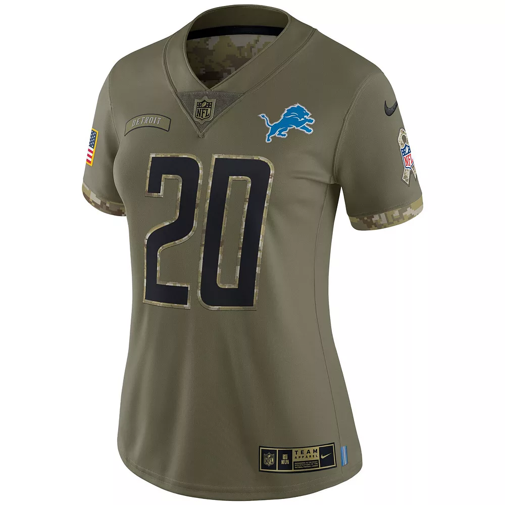 Women's Nike Barry Sanders Olive Detroit Lions 2022 Salute To Service Retired Player Limited Jersey 3 Women's Nike Barry Sanders Olive Detroit Lions 2022 Salute To Service Retired Player Limited Jersey - Image 3